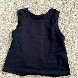 Black crop tank top